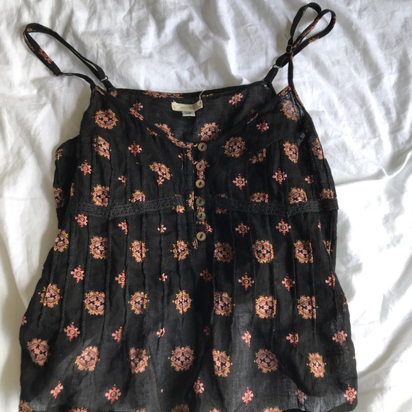 Urban outfitters black floral cami - Picture 1 of 3